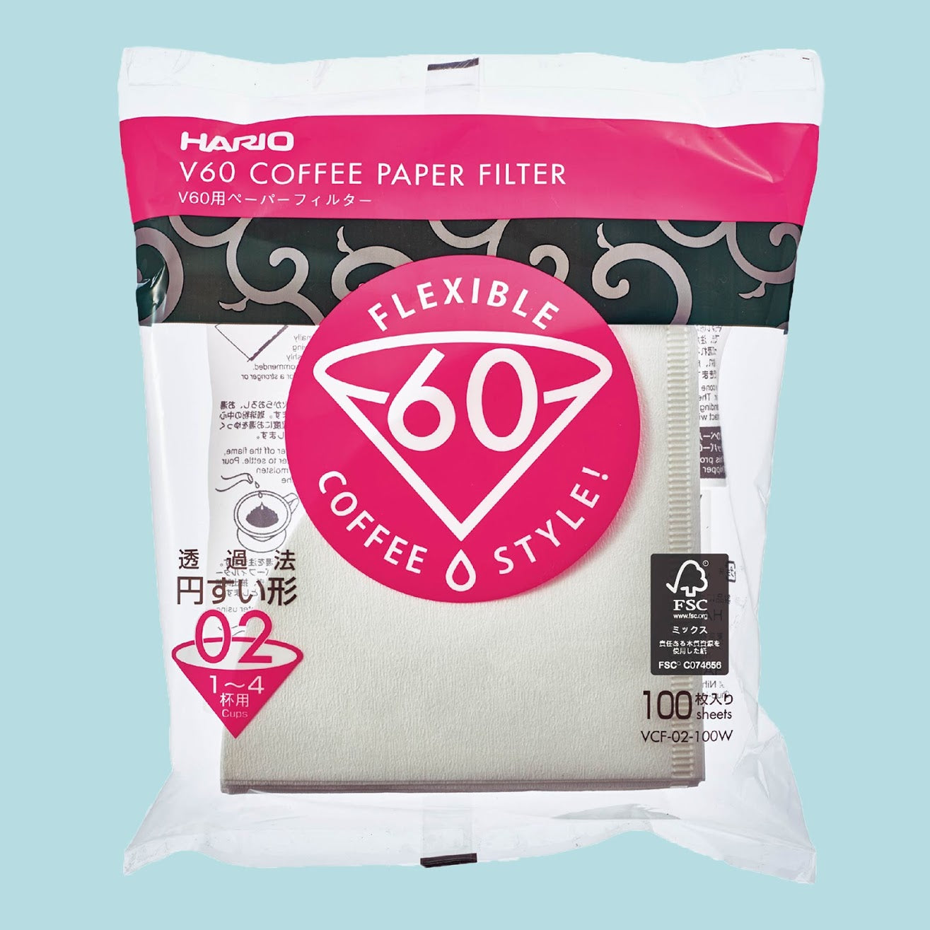 Hario V60 Coffee Filters - !00 per package